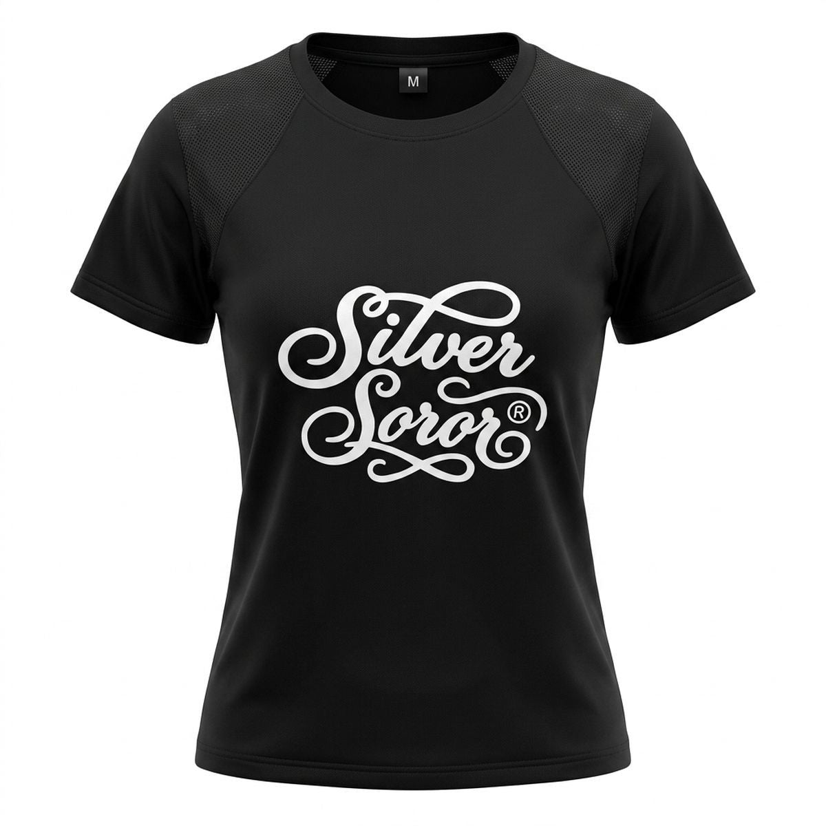 AKA Medium Silver Soror Black Athletic Tee