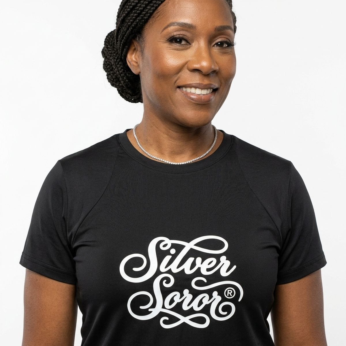AKA XLarge Silver Soror Black Athletic Tee