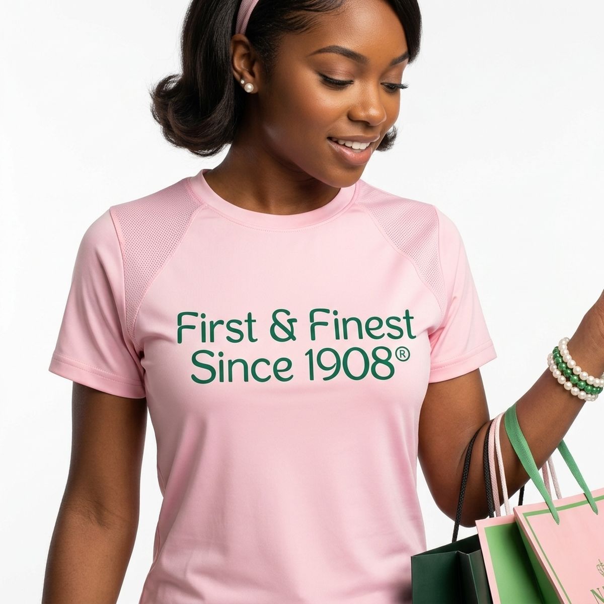 AKA XL First & Finest Pink Performance Tee