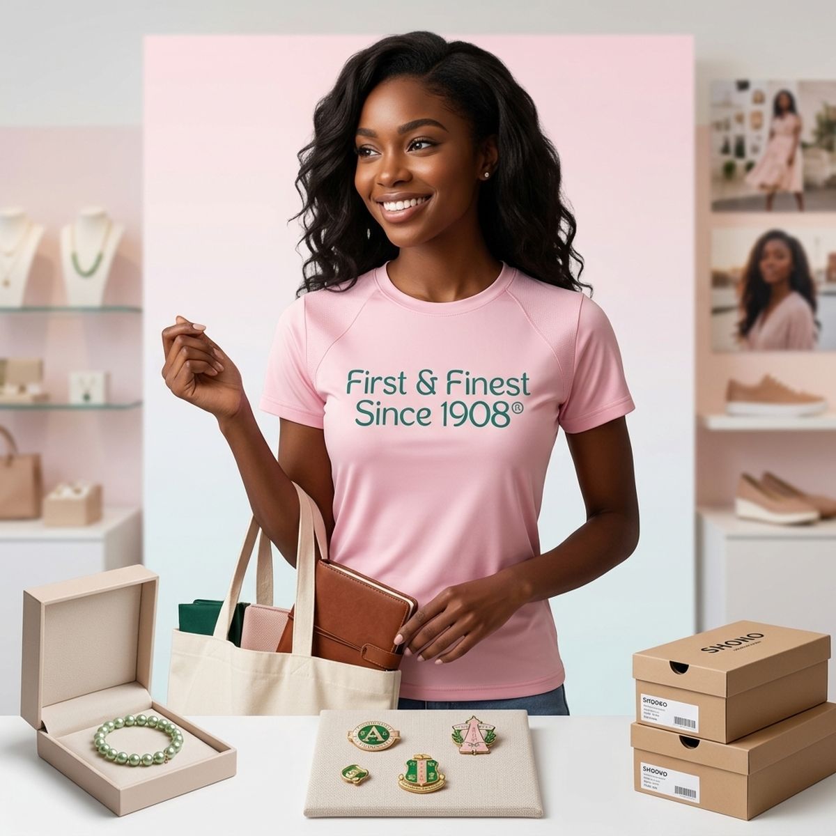 AKA Small First & Finest Pink Performance Tee