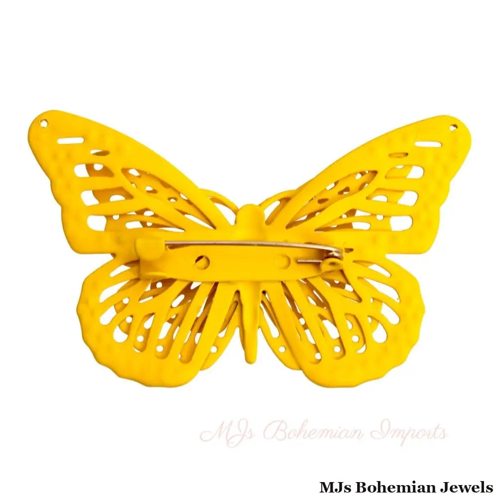 Yellow 3D Butterfly Brooch