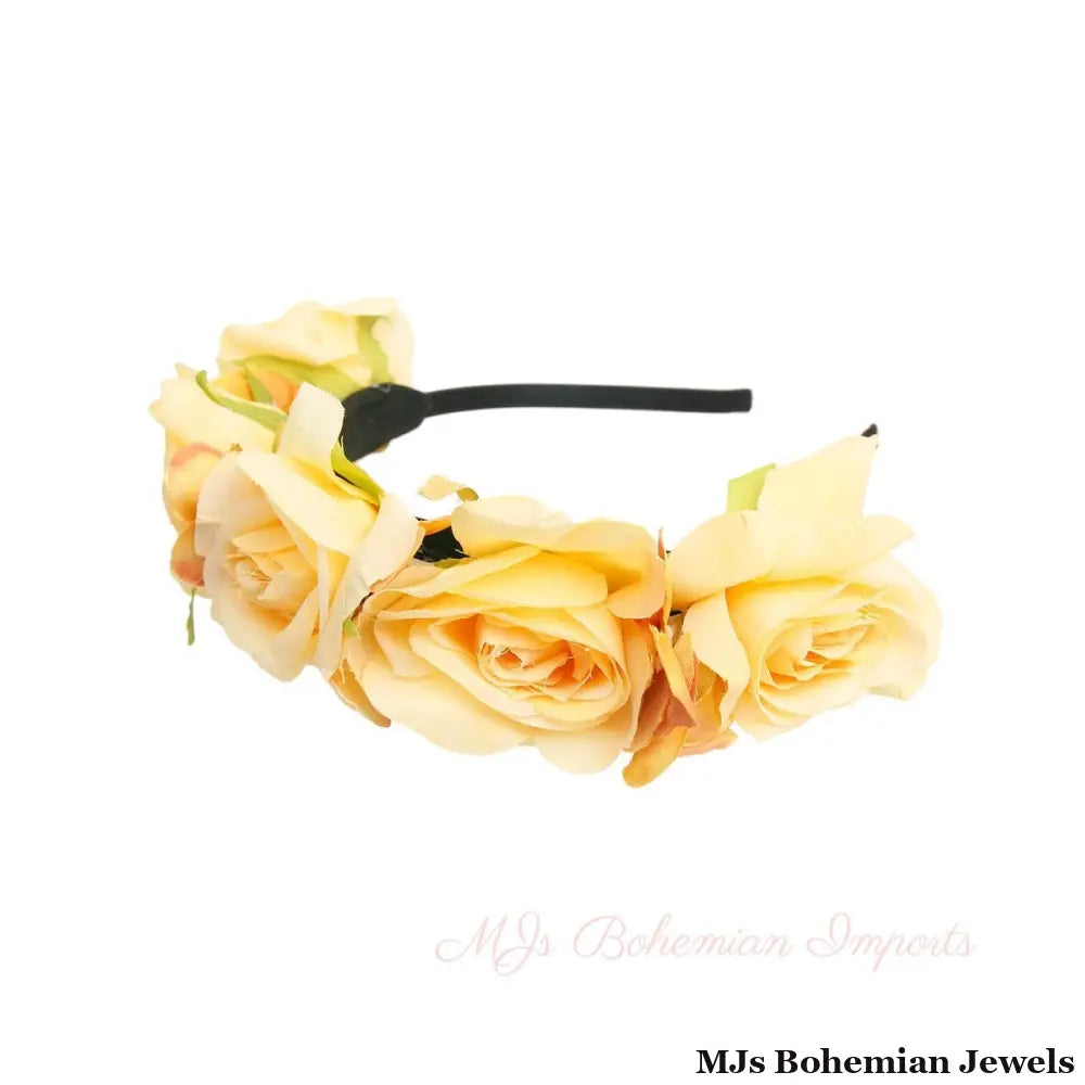 Yellow Fabric Flower Headband