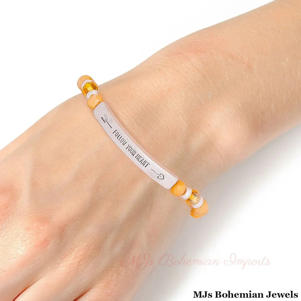 Yellow Follow your Heart Bracelet