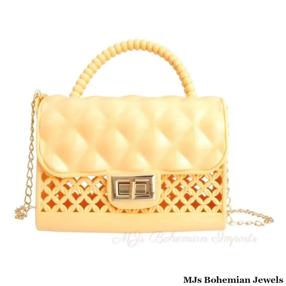 Yellow Jelly Top Handle Mini Crossbody