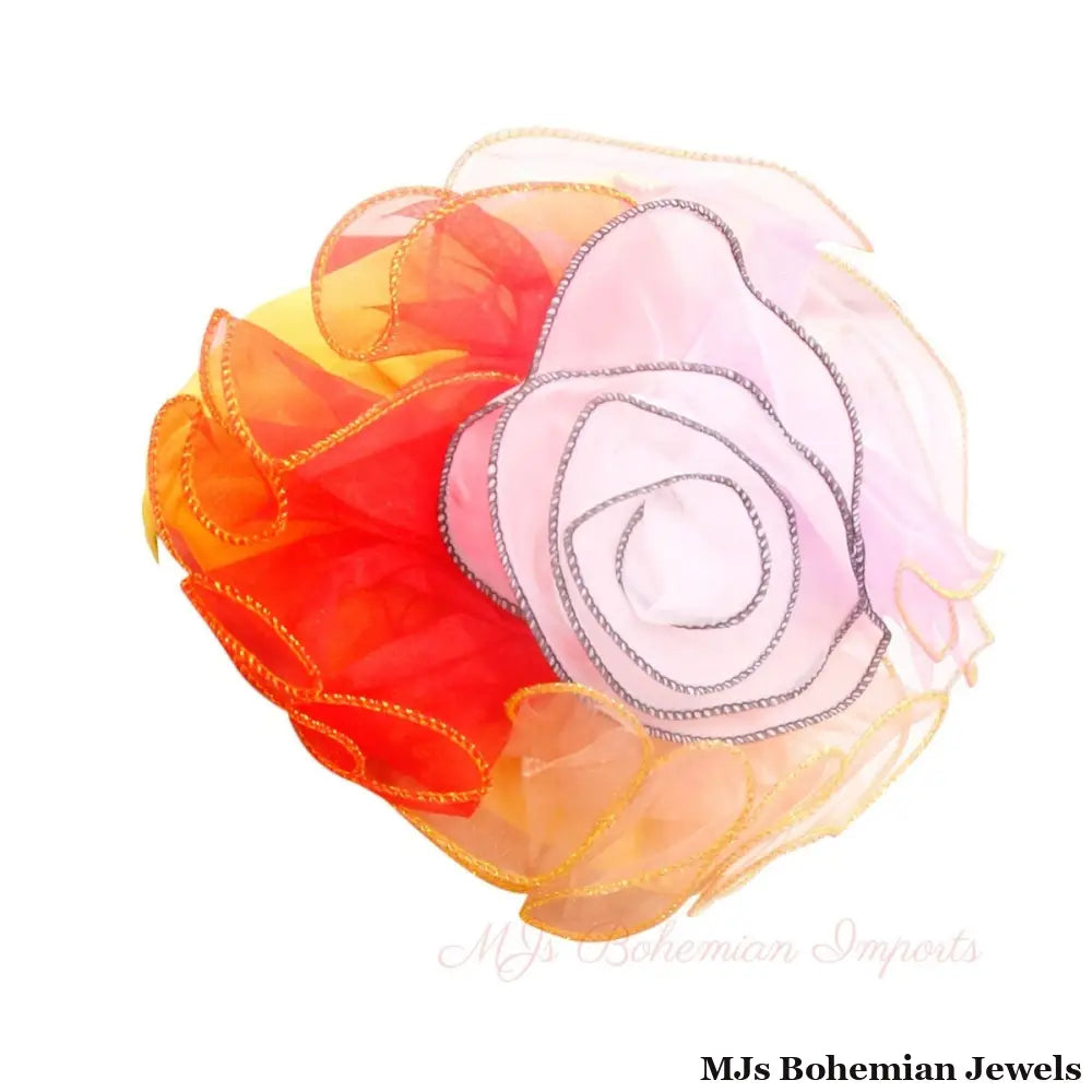 Yellow Pleated Ruffle Rhinestone Turban