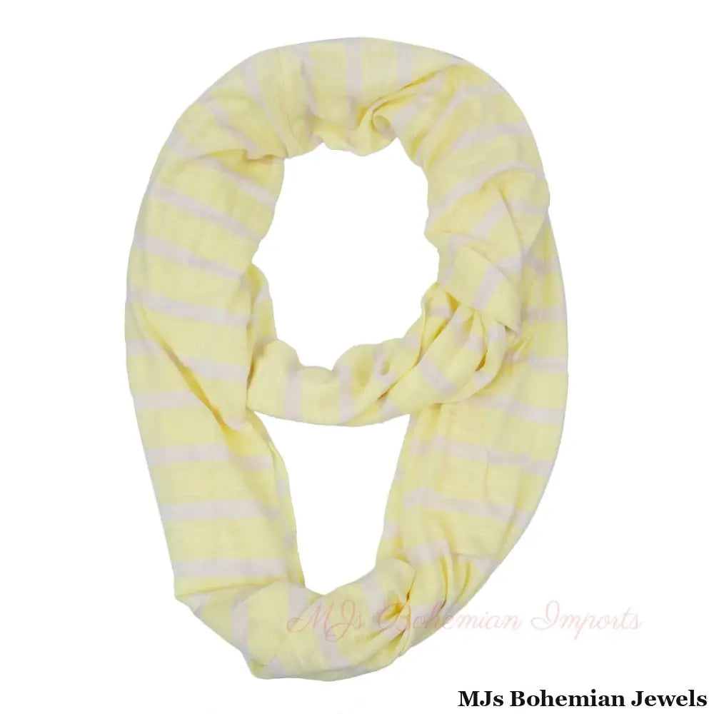 Yellow Striped Infinity Scarf
