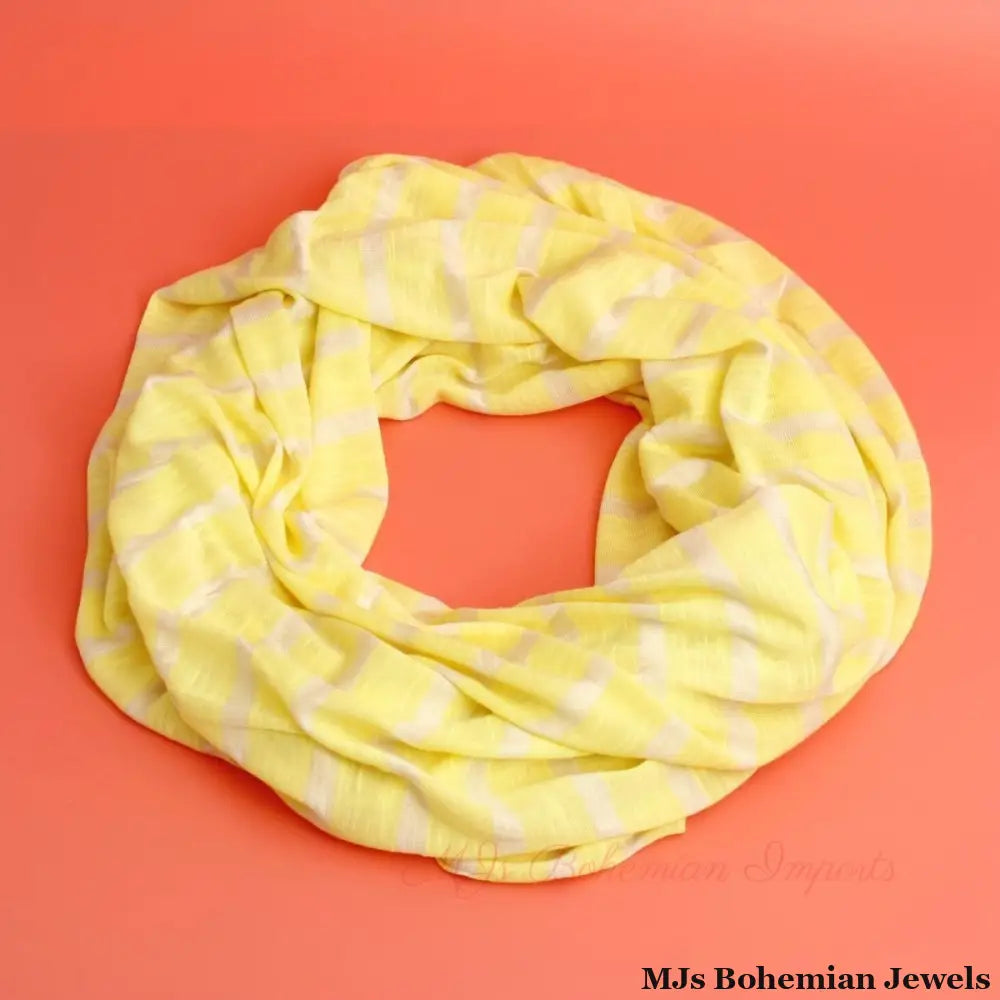 Yellow Striped Infinity Scarf