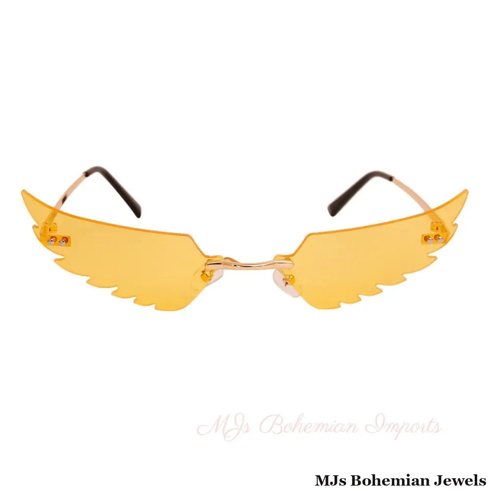 Yellow Wings in Flight Sunglasses