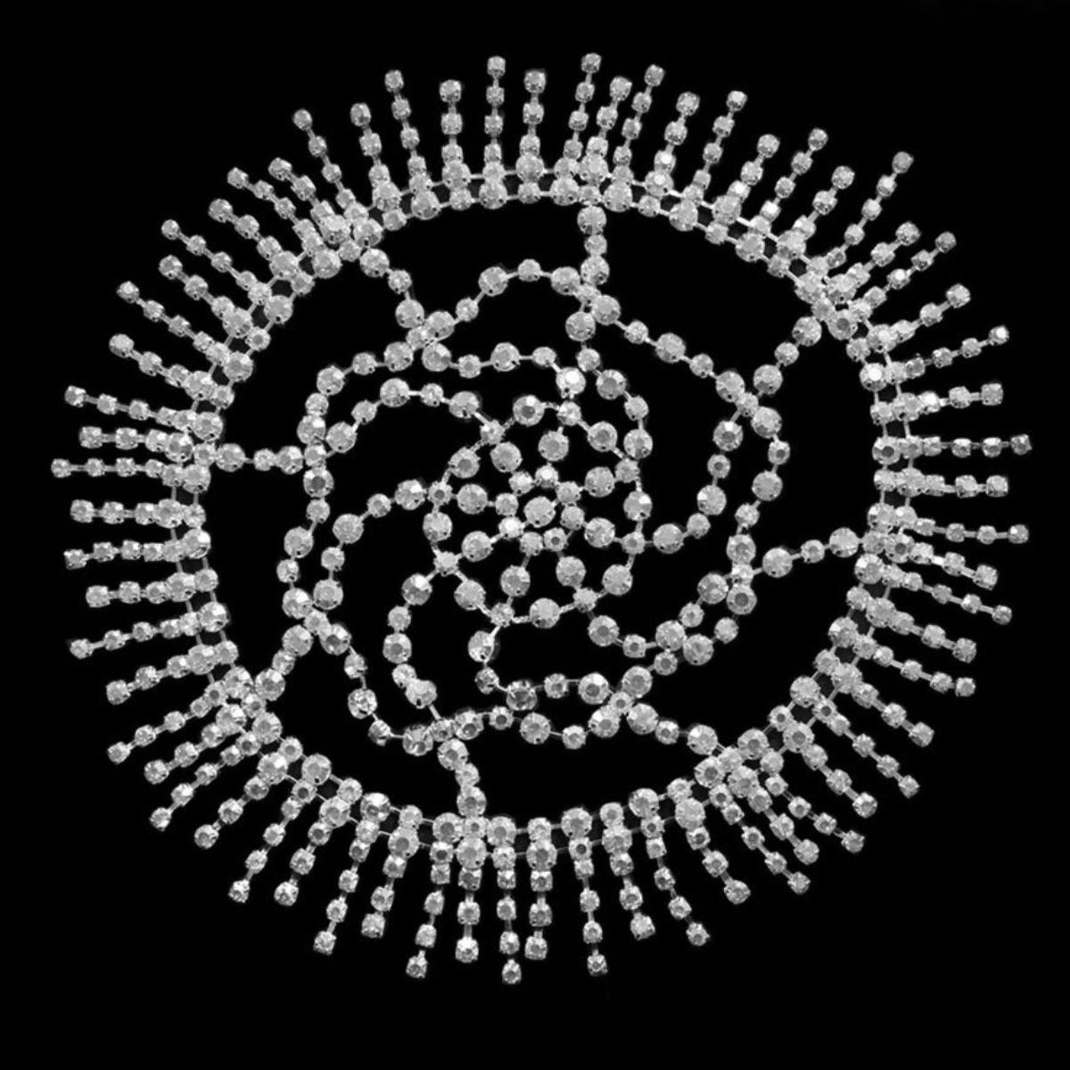 Rhinestone Bridal Headpiece Silver Fringe Women